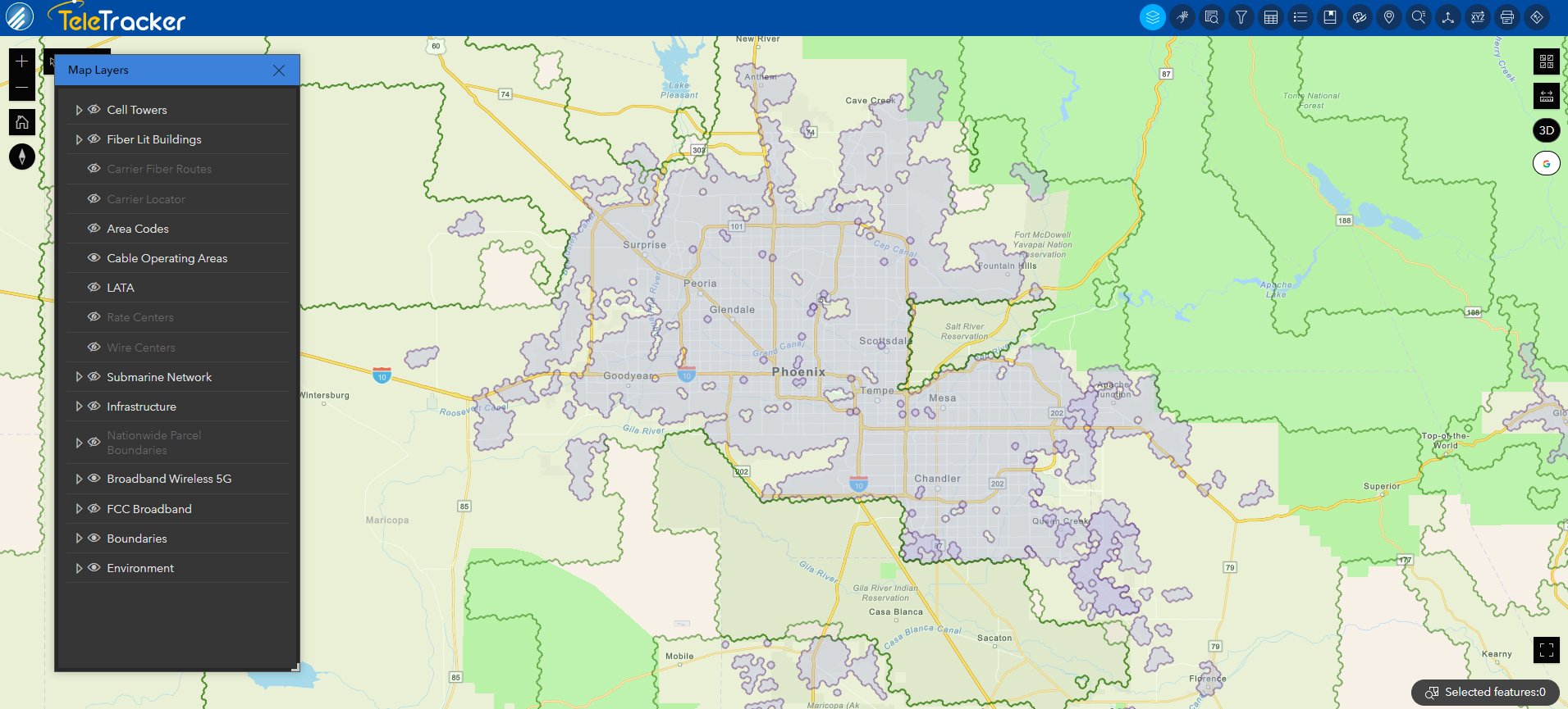 Cable Operating Area_Phoenix_Navigation base_CROPPED GeoTel can assist with requests for proposals by helping with oversight of both the client’s expectations and deliverables.
